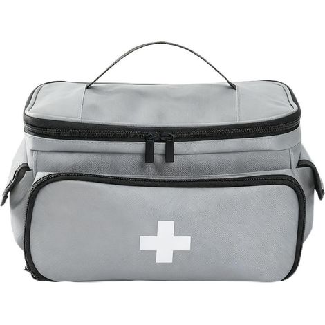 Erste Hilfe Tasche leer, wasserdicht, Reiseapotheke, Medikamententasche, Grau