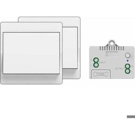 Interrupteur Sans Fil Autoalimenté - Étanche IP65 - Pour Lampes Et Appareils Électriques - Portée 50 M - 2 Interrupteurs + 1 Récepteur (1/2)