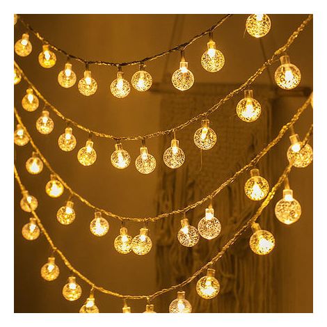 Guirlande Lumineuse Solaire - 100 LED Blanc Chaud - 10 M - 8 Modes - Étanche IP44 - Pour Jardin Patio Extérieur - 1 Pièce (1/5)