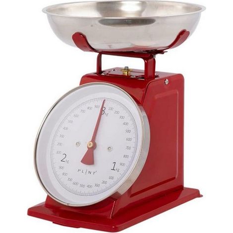 Weighing Scales - Metal/Stainless Steel/Acrylic - L21 x W14 x H25.5 cm - Red