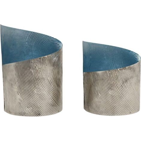 Theelichhouders 2 pièces Savy Blue/Métal