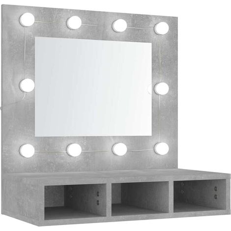 Maison Exclusive - Mobile a Specchio con LED Grigio Cemento 60x31,5x62 cm (1/5)