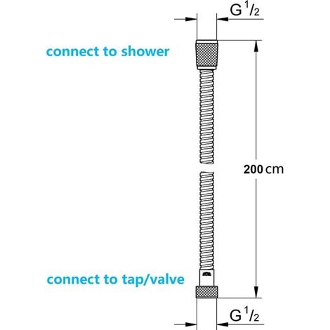 Aougo – Flexible de douche 2M en acier inoxydable – Tuyau anti-torsion G1/2 pour salle de bains – Connecteurs universels pour douchettes