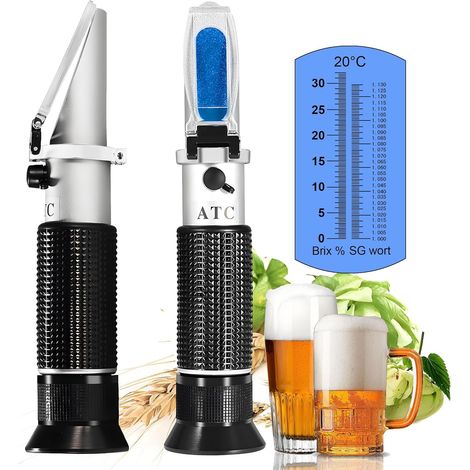 1 Réfractomètre,Échelle Double Brix Et Gravité Spécifique,Compensation Température,Brassage Bière Maison