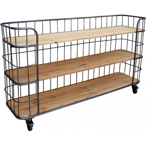 MOBILE ABNER IN FERRO E LEGNO CON 3 RIPIANI DIMENSIONI CM 170 X 43.5 X 85 H (1/5)
