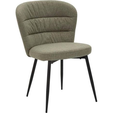 Dmora - Set di 2 sedie Bitritto, Seduta indoor, Sedia imbottita, Poltrona multiuso, 58x61 h85 cm, Nero e Verde