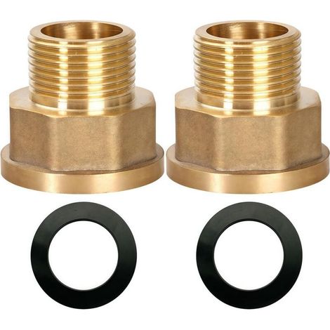 Mamelon double G1/2" (Ø 20mm) laiton mâle,4 pièces hexagonal G1/2"M/M,Raccord de jonction 2 x M Raccord fileté,Double mamelon Raccords en convient pour l\'eau potable À Manchon Réduit Femelle/Mâle (1/4)