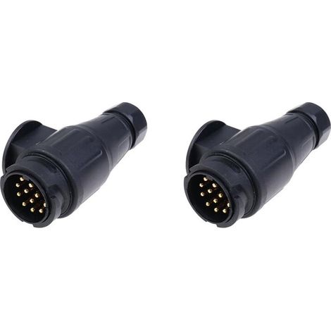 Convient pour 2 prises de remorque 12 V à 13 broches, connecteur électrique étanche en plastique, adaptateur de câblage à 13 pôles, outils pour remorque