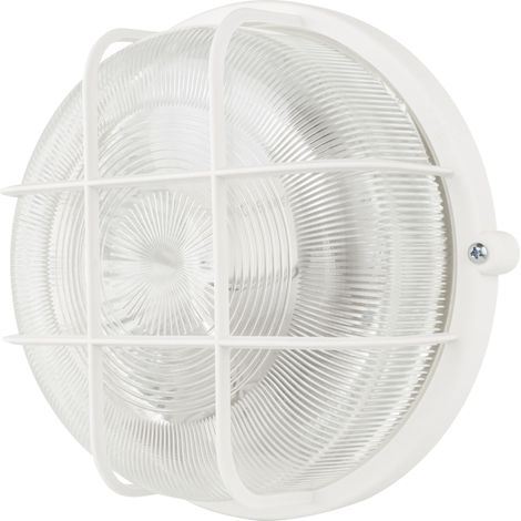Lampe LED pour pièces humides - Ronde - IP44-7 W - 600 lm - 3000 K - Idéale comme applique murale ou plafonnier - Lampe d'atelier, lampe de cave, blanche (1/3)