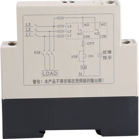Relé de monitoreo de voltaje, 200-500 VCA 50/60 Hz JVRD6 Relé de protección contra pérdida de secuencia/fase contra sobretensiones y subtensiones Riel guía de 35 mm.