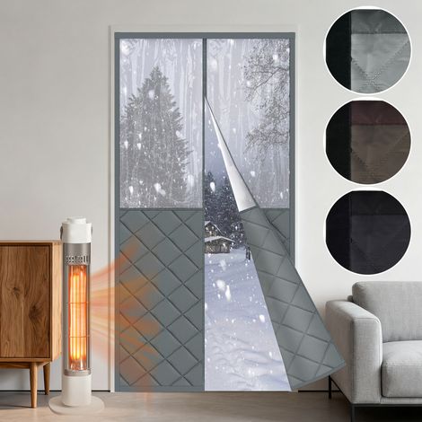ROSNEK Rideau de porte thermique magnétique 380 g/m² 90 x 210 cm grande fenêtre PVC 40 x 97 cm Gris (1/5)