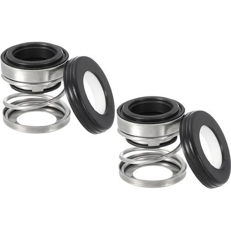Remplacement du joint d'arbre mécanique kit de ressort d'arbre d'étanchéité à bague en céramique et carbone 2 Pack 108-14 pour pompe à eau cylindre d'huile noir argent 0.55" (14mm) (1/5)