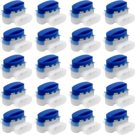 Morsetto di giunzione - Morsetto di connessione - Terminali per cavi blu, morsetti automatici anti-umidità a 3 porte per cavi scoperti (1/2)