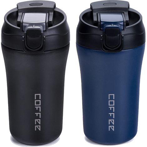 Mug de voyage étanche en acier inoxydable avec paille, mug à double paroi isolante pour café, thé, vin chaud, boissons chaudes et froides (1/5)