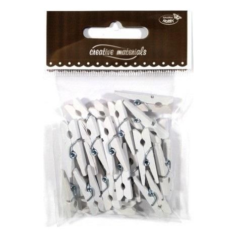 Fermagli in legno bianco da 30 mm, 25 pezzi