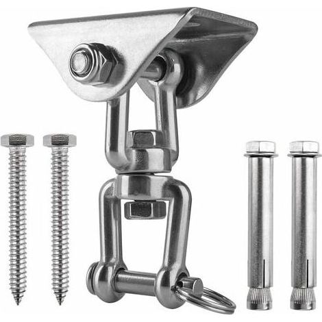 Triumph Innovative Ceiling Hook with 304 Stainless Steel 500KG Capacity 360° Rotation, Suspension for Concrete Wood Sets, Hanging Chair, Hanging Lamp, Hammock, Yoga, with 4 Screws
