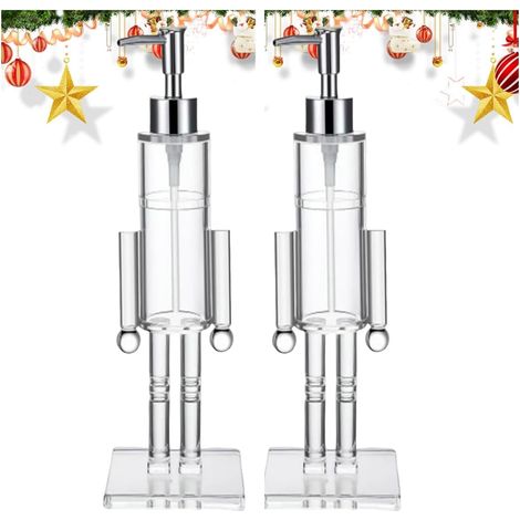 Dispensador acrílico con forma de cascanueces, 300 ml, bomba decorativa navideña, para baño/cocina.