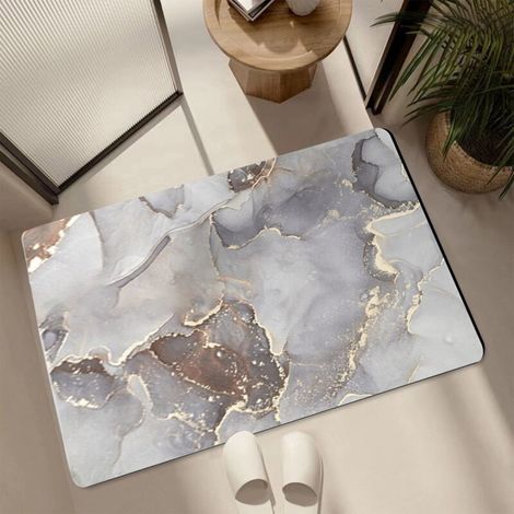 Tapis de bain absorbant en diatomite, tapis d'entrée de cuisine antidérapant à séchage rapide (1/4)