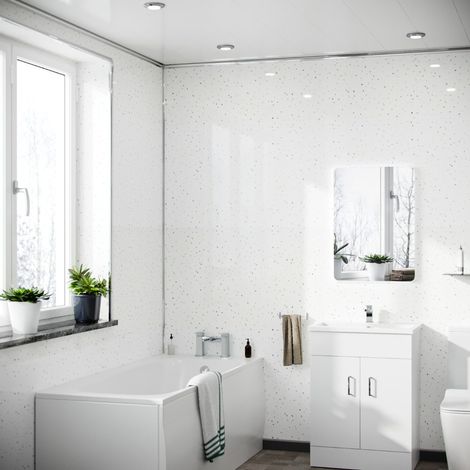 Quiltona Panel PVC White Galaxy Cladding Wall 1000mm X 2400mm X 10mm (1/4)