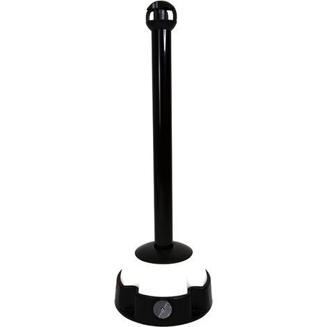 Poteau aluminium noir sur socle balise avec tête 4 crochets - 2020305