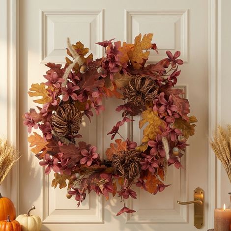 Natural Woven Autumn Fall Door Wreath (1/2)