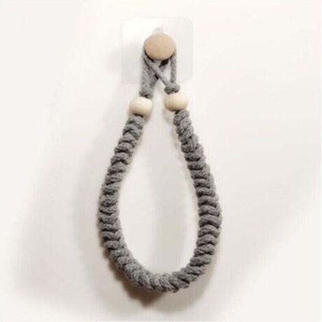 1 Pcs Porte-Serviettes(Gris) en Corde Porte-Papier Salle de Bain Support pour Rouleau de Papier Toilette Porte-Serviettes en Bois en Corde De Jute Rétro pour Salle Cuisine