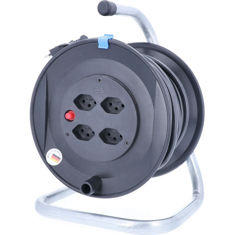 as - Schwabe Kabeltrommel 25m H05VV-F 3G1,5 4xT13 IP20 (1/4)