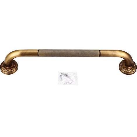 Barre d'appui de sécurité - 1 pièce - Laiton style antique - Poignée antidérapante murale - Salle de bain et escaliers - Bronze sculpté (1/5)