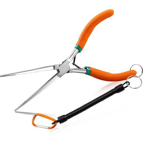 Pince à bec long de 17,8 cm avec dents à bec extra long - Pince à boucler de précision pour les espaces difficiles à atteindre et étroits - Outils de fabrication de bijoux avec poignée (1/5)