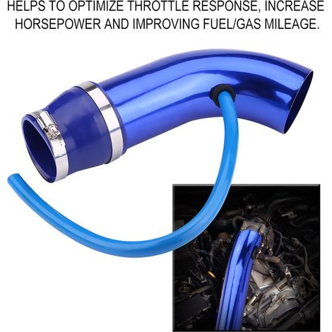 Universeller 76-mm-/3-Zoll-Kaltluftansaugschlauch für Pkw, blaues Set mit Filter und Schlauchsystem (1/5)