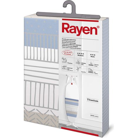 Rayen Fodera pero asse da stiro universale Sistema EasyClip 4 strati: schiuma, pile, tessuto 100% cotone e titanio 130x47 cn (1/4)