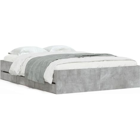 Maison Exclusive - Giroletto Cassetti Grigio Cemento 135x190 cm Legno Multistrato