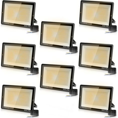 8PCS 300W Projecteur LED Extérieur, Spot LED Exterieur 30000LM Super Lumineux 3500K Blanche Chaude Éclairage de Sécurité Extérieur IP66 Imperméable pour Garage Jardin Terrasse Parking (1/5)