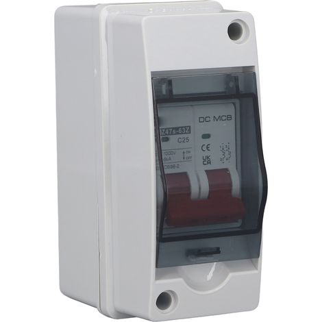 Disjoncteur miniature CC 2P pour système photovoltaïque, étanche IP65, sectionneur PV 1000 V CC 25 A (1/5)