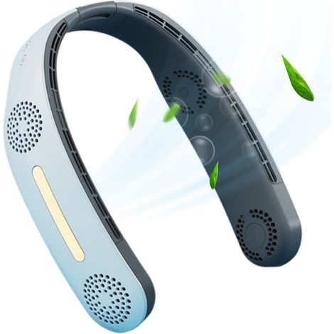 Ventilateur de cou portable sans fil rechargeable USB, sans pales, mains libres, silencieux, pour sport extérieur, bureau, voyage (1/5)