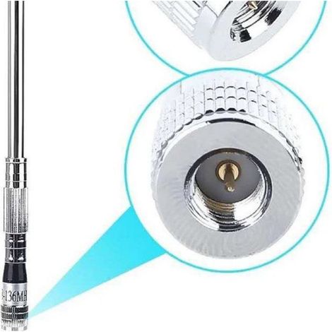 Antenne Télescopique de 1 Mètre avec Antenne Fouet Extensible 118-136 MHz, Connecteur SMA, Gain Du Signal (1/5)