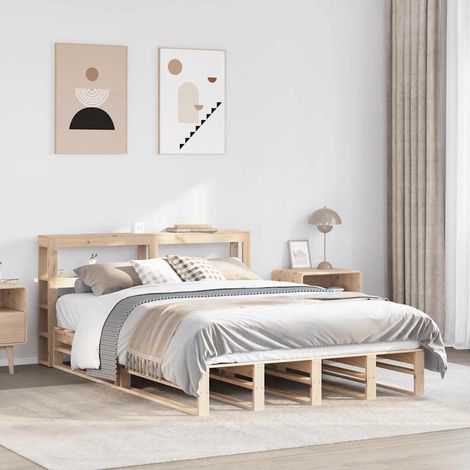 Estructura de cama sin colchón madera de pino blanco 150x200 cm vidaXL (1/5)