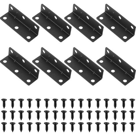 Lot de 8 Équerres de Fixation Métal Perforées 80x25x25mm, Équerres Charpentier pour Étagère et Meuble, Protection Angle Meuble Solide, Connecteur en Bois pour Renforcement et Assemblage DIY (1/5)