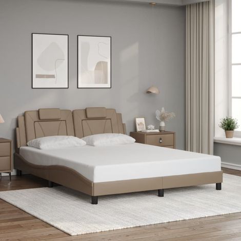 vidaXL Giroletto Viana senza Materasso Cappuccino 160x200 cm in Similpelle (1/5)