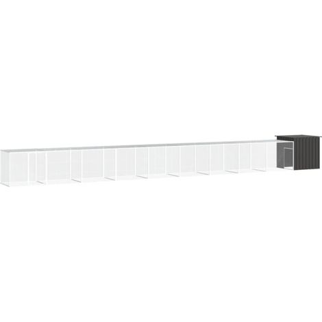 Poulailler Anthracite 1000x91x100 cm Acier galvanisé vidaXL