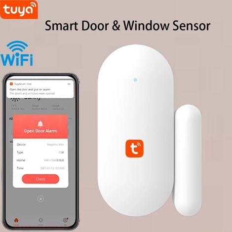 Capteur de porte et fenêtre 3V-WiFi - Maison connectée - Détecteur d'ouverture/fermeture de porte (1/5)