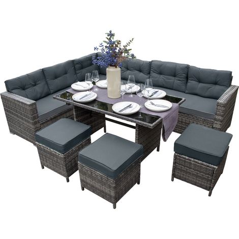 Rattan Corner Set - Grey (1/5)