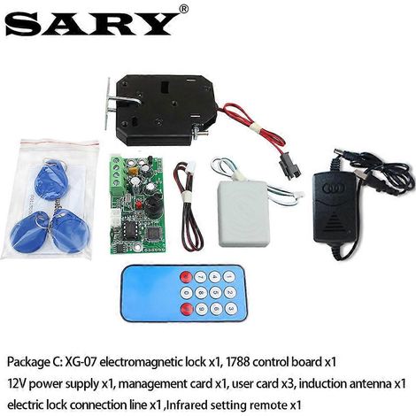Mini-serrure électromagnétique avec contrôle d'accès RFID intégré, interphone, carte de commande, commutateur, combinaison EMID 125 kHz, serrure à carte, combinaison C (1/3)