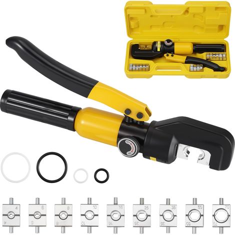 Pince à Sertir Hydraulique 4-70mm², Sertisseuse Hydraulique Jaune (1/5)