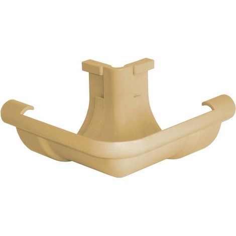 First Plast – Raccord pour gouttière angle 90° extérieur à coller – Joint de gouttière 16 sable – Pour chantiers humides et espaces confinés
