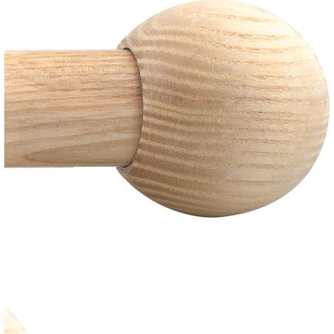 Embout Boule en Bois Naturel Ø28mm pour barre à rideaux - Boulet