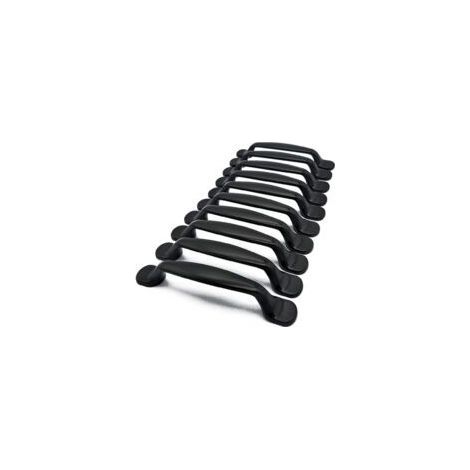 10 schwarze Küchenschrankgriffe, Schiebetürgriffe für Küchenschränke, Lochabstand 128 mm (1/5)