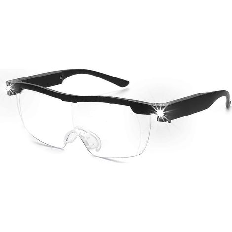Loupe grossissante à 180 % avec lampe LED rechargeable - Loupe puissante - Lunettes mains libres pour travaux de précision, loisirs créatifs, bijouterie, lecture (1/4)