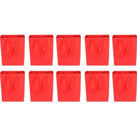 10 schlichte rote Geschenktüten für Weihnachten, Geburtstage, Partys, Geschenkverpackung, Papier (1/5)