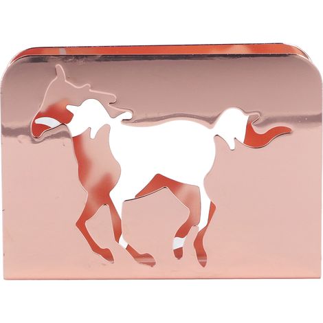 Pferde-Serviettenhalter aus Eisen, vertikaler Serviettenhalter, multifunktionaler Serviettenhalter aus Metall, Serviettenhalter-Organizer für Bars, Roségold (1/5)